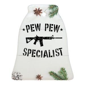 Gun Rifle Pew Pew Specialist Ceramic Bell Ornament