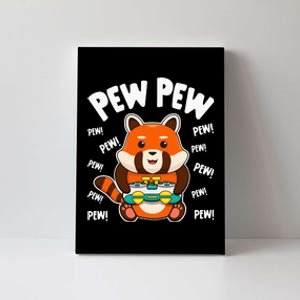 Gamer Red Panda Pew Pew Cute Kawaii Red Panda Video Games Canvas