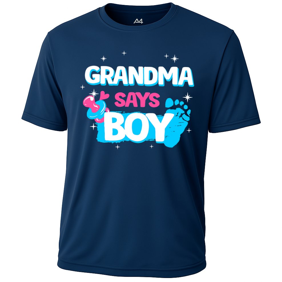 Gender Reveal Party Grandma Says Boy Team Boy Cooling Performance Crew T-Shirt