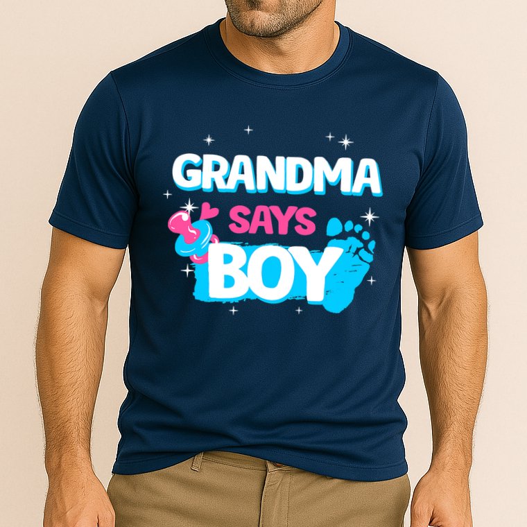 Gender Reveal Party Grandma Says Boy Team Boy Cooling Performance Crew T-Shirt
