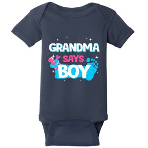 Gender Reveal Party Grandma Says Boy Team Boy Baby Bodysuit