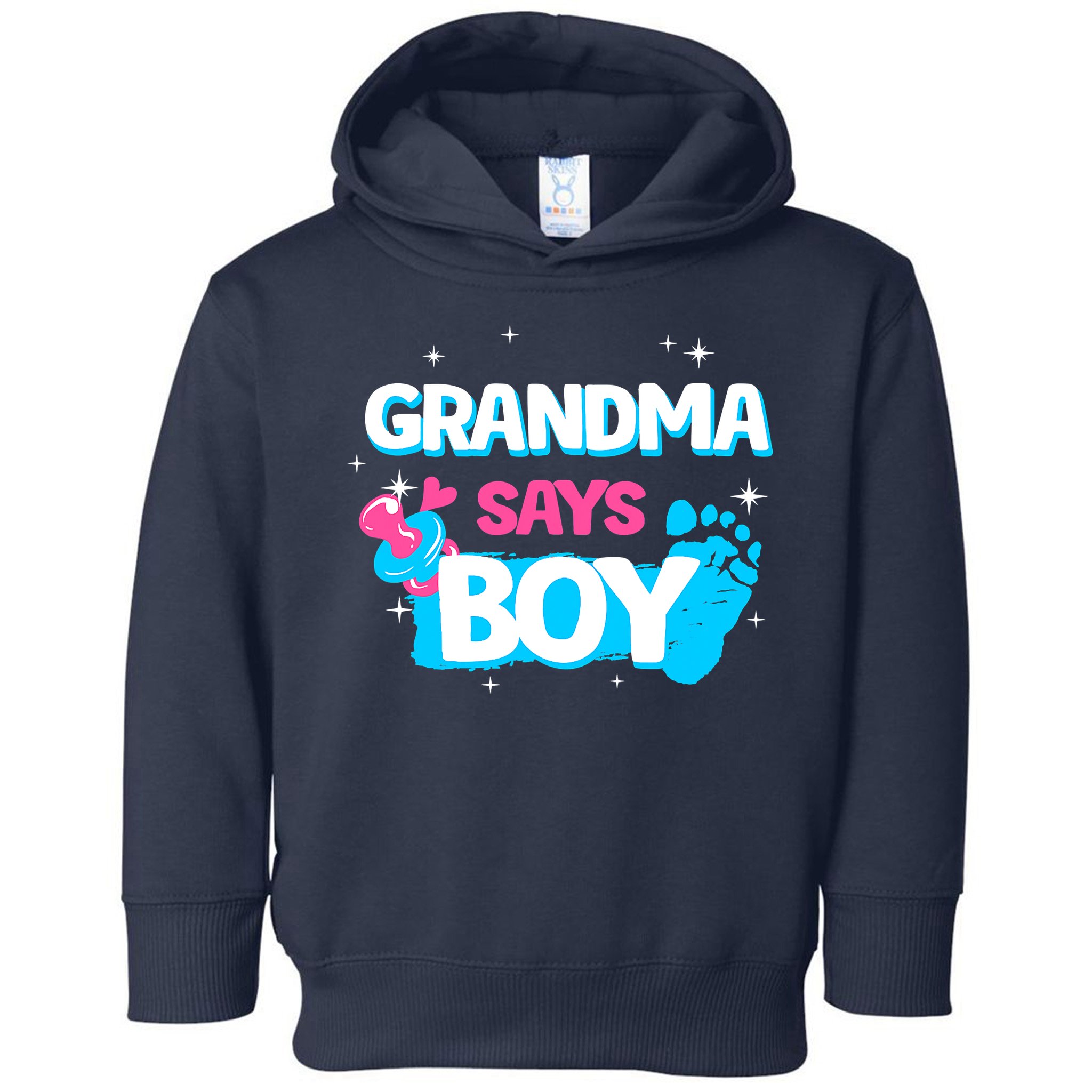 Gender Reveal Party Grandma Says Boy Team Boy Toddler Hoodie