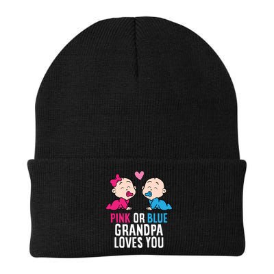 Gender Reveal Pregnancy Pink Or Blue Grandpa Loves You Gift Beanie