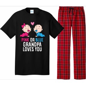 Gender Reveal Pregnancy Pink Or Blue Grandpa Loves You Gift Pajama Set