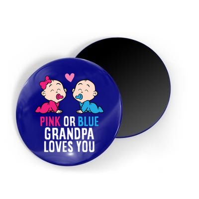 Gender Reveal Pregnancy Pink Or Blue Grandpa Loves You Gift Magnet
