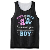 Gender Reveal Pink Or Blue Love You But Awesome If Were Boy Mesh Reversible Basketball Jersey Tank