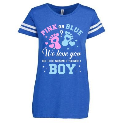 Gender Reveal Pink Or Blue Love You But Awesome If Were Boy Enza Ladies Jersey Football T-Shirt