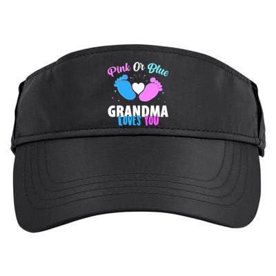 Gender Reveal Party Pink Or Blue Grandma Loves You Adult Drive Performance Visor
