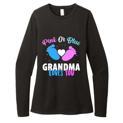 Gender Reveal Party Pink Or Blue Grandma Loves You Womens CVC Long Sleeve Shirt