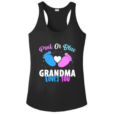 Gender Reveal Party Pink Or Blue Grandma Loves You Ladies PosiCharge Competitor Racerback Tank