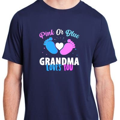 Gender Reveal Party Pink Or Blue Grandma Loves You Adult ChromaSoft Performance T-Shirt