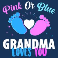 Gender Reveal Party Pink Or Blue Grandma Loves You Bucket Hat
