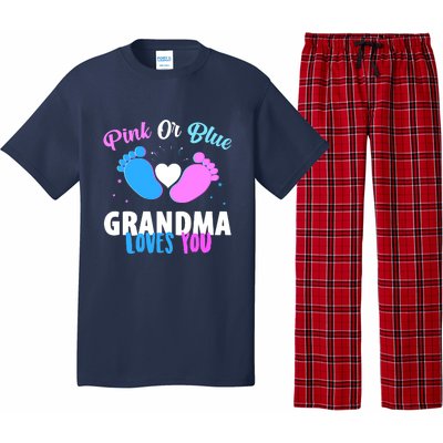 Gender Reveal Party Pink Or Blue Grandma Loves You Pajama Set