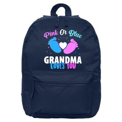 Gender Reveal Party Pink Or Blue Grandma Loves You 16 in Basic Backpack