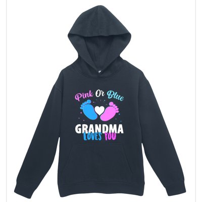 Gender Reveal Party Pink Or Blue Grandma Loves You Urban Pullover Hoodie