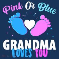 Gender Reveal Party Pink Or Blue Grandma Loves You Premium T-Shirt