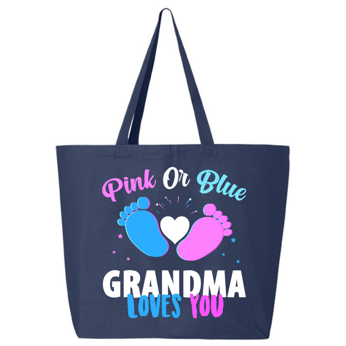 Gender Reveal Party Pink Or Blue Grandma Loves You 25L Jumbo Tote