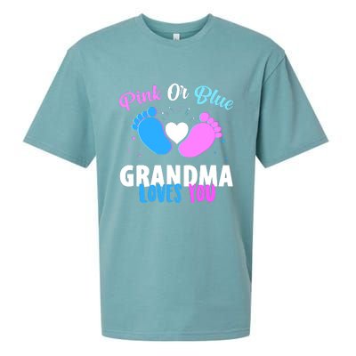 Gender Reveal Party Pink Or Blue Grandma Loves You Sueded Cloud Jersey T-Shirt