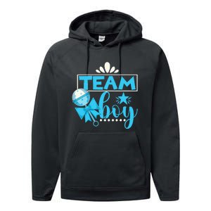 Gender Reveal Party Baby Shower Team Boy Gender Reveal Performance Fleece Hoodie