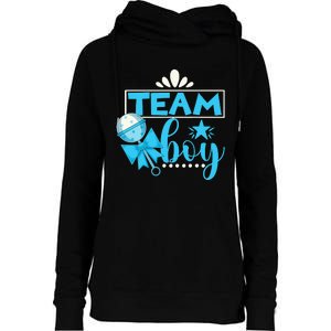 Gender Reveal Party Baby Shower Team Boy Gender Reveal Womens Funnel Neck Pullover Hood