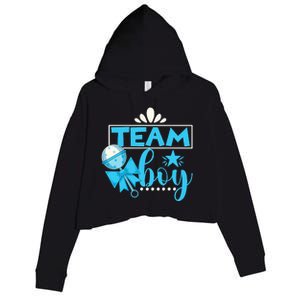 Gender Reveal Party Baby Shower Team Boy Gender Reveal Crop Fleece Hoodie