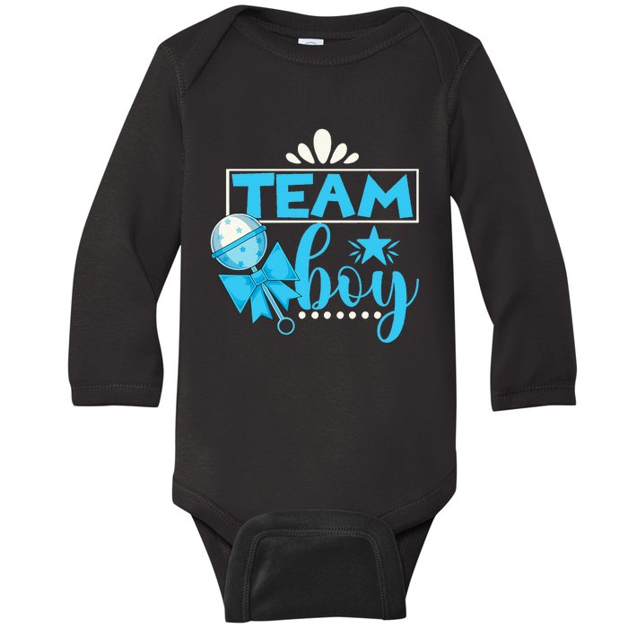 Gender Reveal Party Baby Shower Team Boy Gender Reveal Baby Long Sleeve Bodysuit