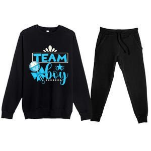 Gender Reveal Party Baby Shower Team Boy Gender Reveal Premium Crewneck Sweatsuit Set