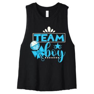 Gender Reveal Party Baby Shower Team Boy Gender Reveal Women's Racerback Cropped Tank