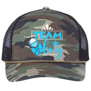 Gender Reveal Party Baby Shower Team Boy Gender Reveal Retro Rope Trucker Hat Cap