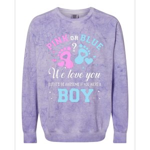 Gender Reveal Pink Or Blue Love You But Awesome If Were Colorblast Crewneck Sweatshirt