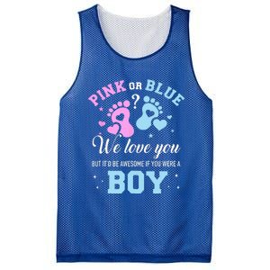 Gender Reveal Pink Or Blue Love You But Awesome If Were Mesh Reversible Basketball Jersey Tank