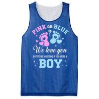 Gender Reveal Pink Or Blue Love You But Awesome If Were Mesh Reversible Basketball Jersey Tank