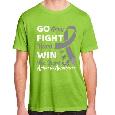 Gray Ribbon Present Anomia Aphasia Awareness Month Gift Adult ChromaSoft Performance T-Shirt