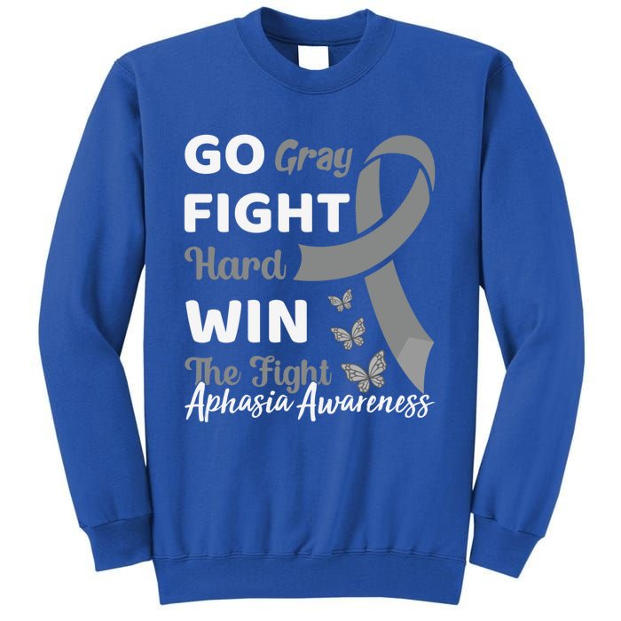 Gray Ribbon Present Anomia Aphasia Awareness Month Gift Tall Sweatshirt