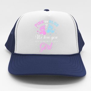 Gender Reveal Pink Or Blue Love You But Awesome If Were Trucker Hat