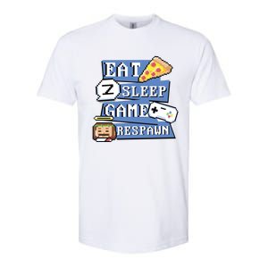 Gamer Routine Pixel Art Eat Sleep Game Respawn Cool Gift Softstyle® CVC T-Shirt