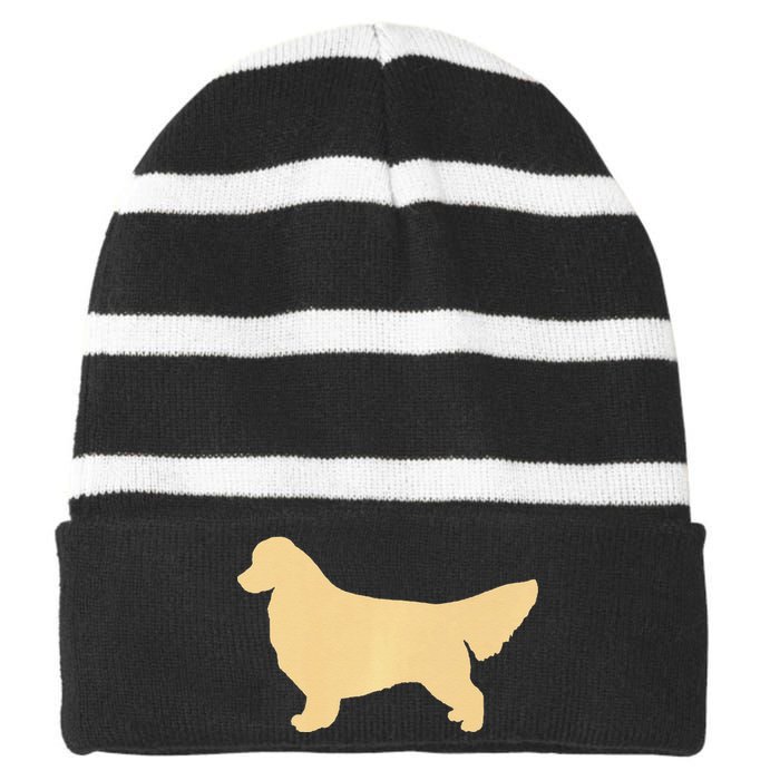 Golden Retriever Premium Striped Beanie with Solid Band