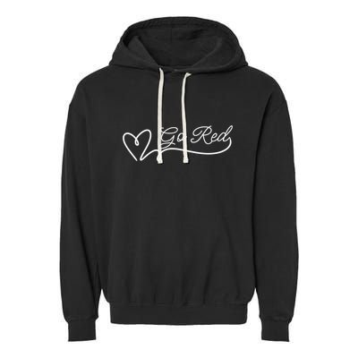 Go Red Pulse Heart Disease Awareness Garment-Dyed Fleece Hoodie
