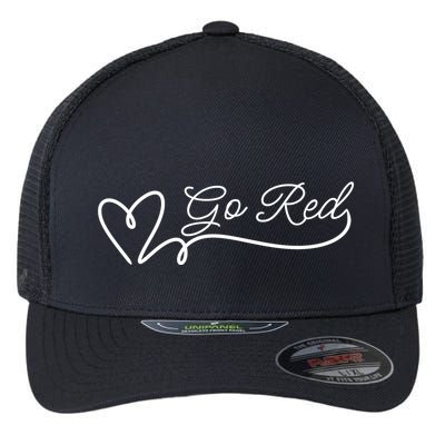 Go Red Pulse Heart Disease Awareness Flexfit Unipanel Trucker Cap