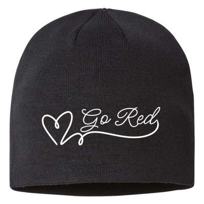 Go Red Pulse Heart Disease Awareness Sustainable Beanie
