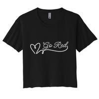 Go Red Pulse Heart Disease Awareness Women's Crop Top Tee