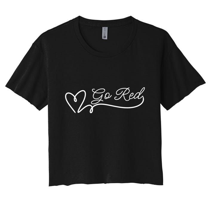 Go Red Pulse Heart Disease Awareness Women's Crop Top Tee