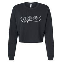 Go Red Pulse Heart Disease Awareness Cropped Pullover Crew