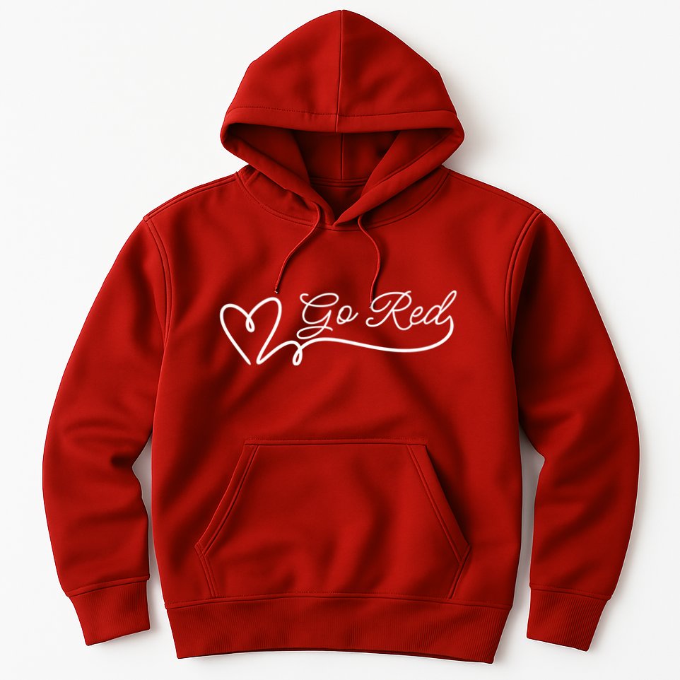Go Red Pulse Heart Disease Awareness Hoodie