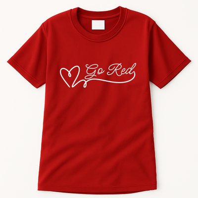 Go Red Pulse Heart Disease Awareness Tall T-Shirt