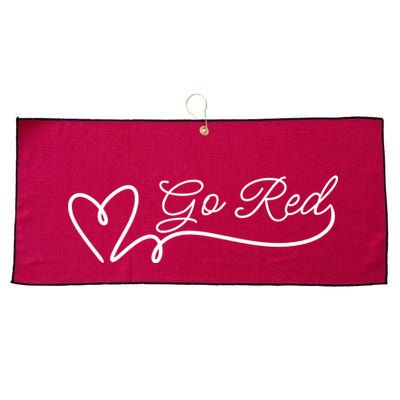 Go Red Pulse Heart Disease Awareness Large Microfiber Waffle Golf Towel
