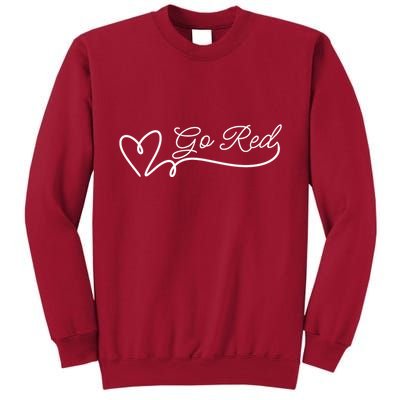 Go Red Pulse Heart Disease Awareness Tall Sweatshirt