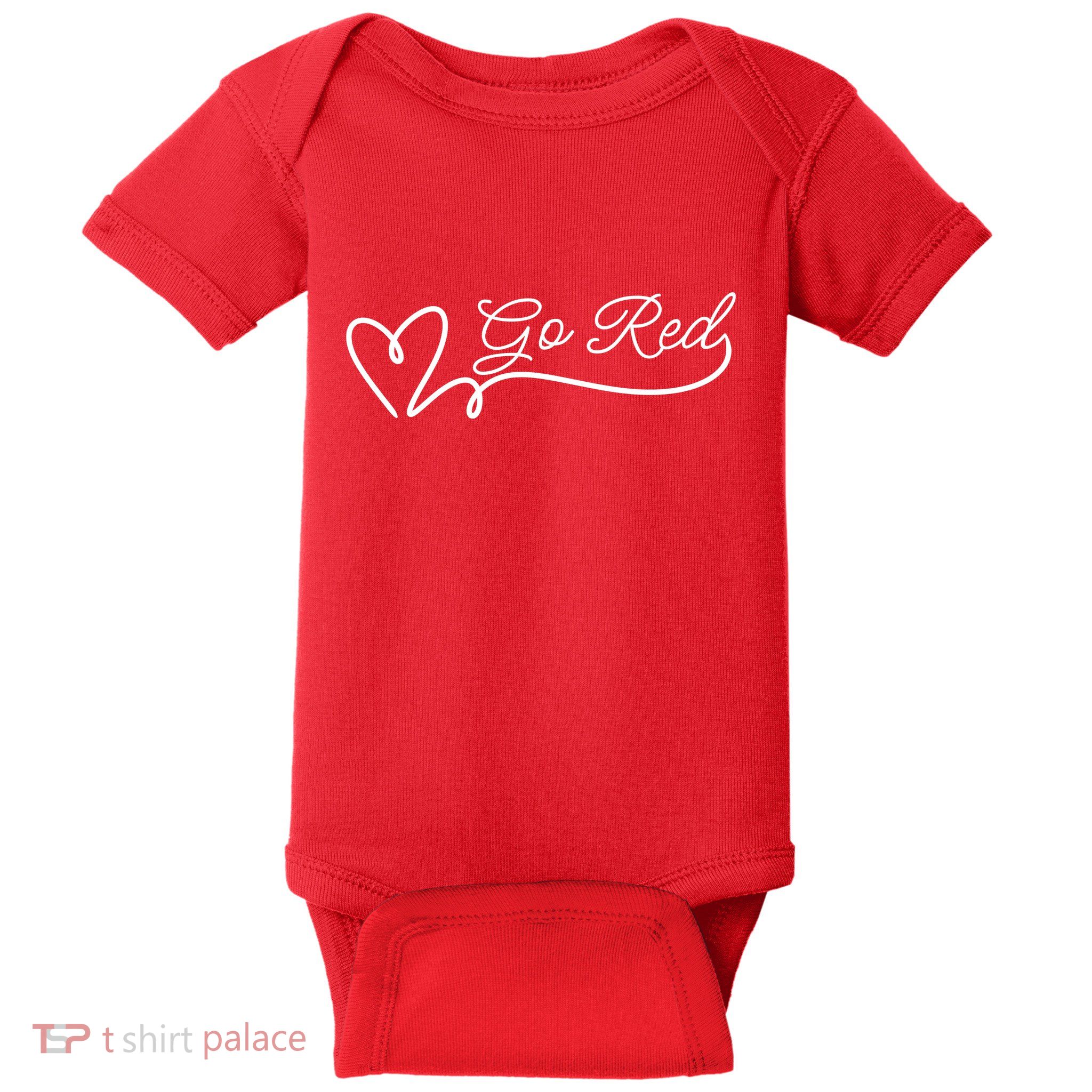 Go Red Pulse Heart Disease Awareness Baby Bodysuit