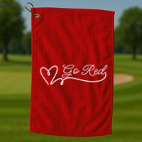Go Red Pulse Heart Disease Awareness Golf Towel