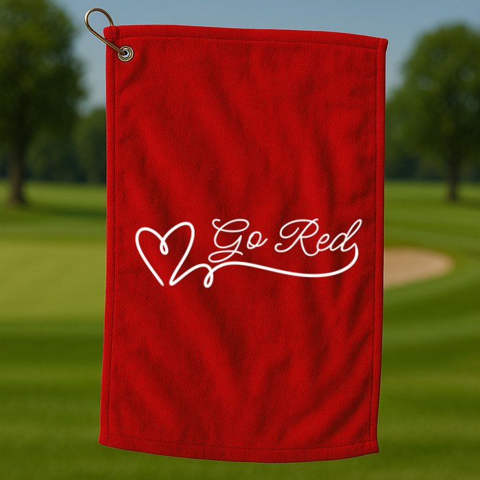 Go Red Pulse Heart Disease Awareness Golf Towel